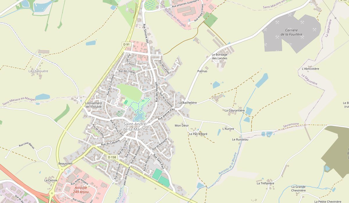 Plan de situation du chemin de la Boulinière à Sèvremoine